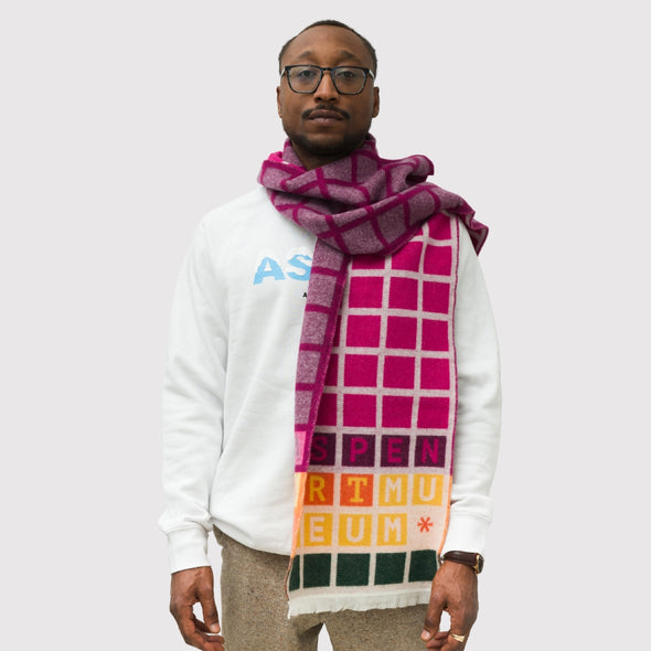 Lattice Façade Scarf in Pink Damson by Giles Round