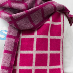 Lattice Façade Scarf in Pink Damson by Giles Round