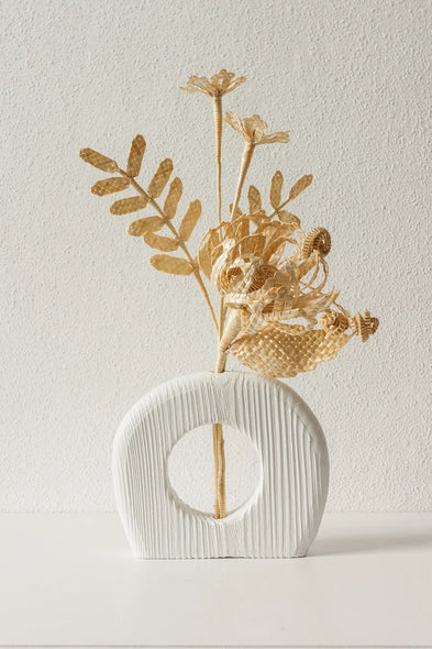 Straw Flower Arrangement in Vase